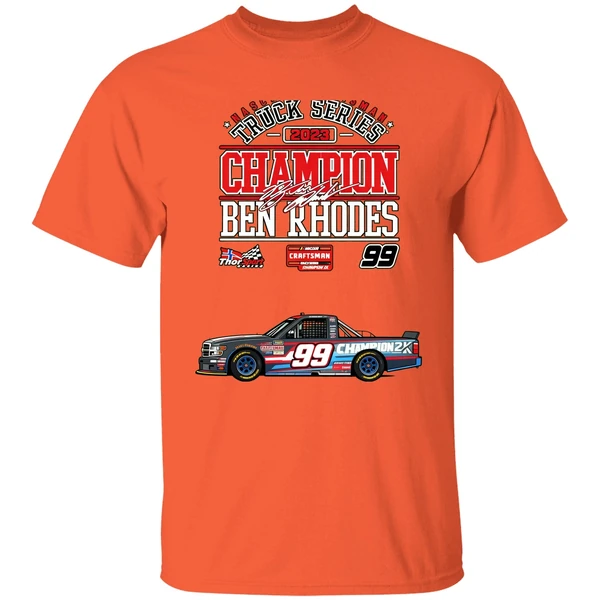 Ben Rhodes Checkered Flag Sports 2023 Nascar Craftsman Truck Series Champion Shirt - Image 5