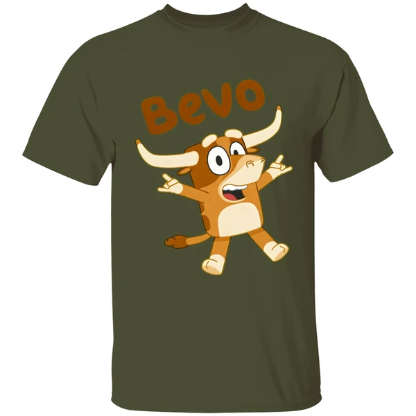 Bevo Texas Longhorn Bull Cartoon Bluey Shirt - Image 3