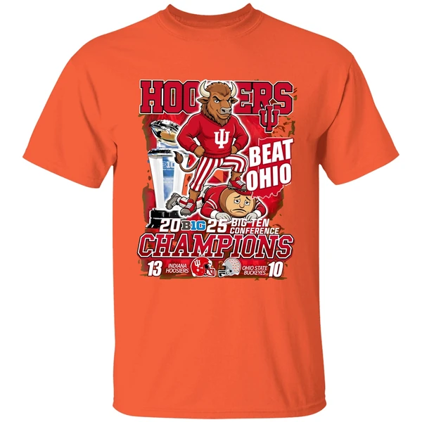 big ten conference champions indiana hoosiers beat ohio state buckeyes shirt orange