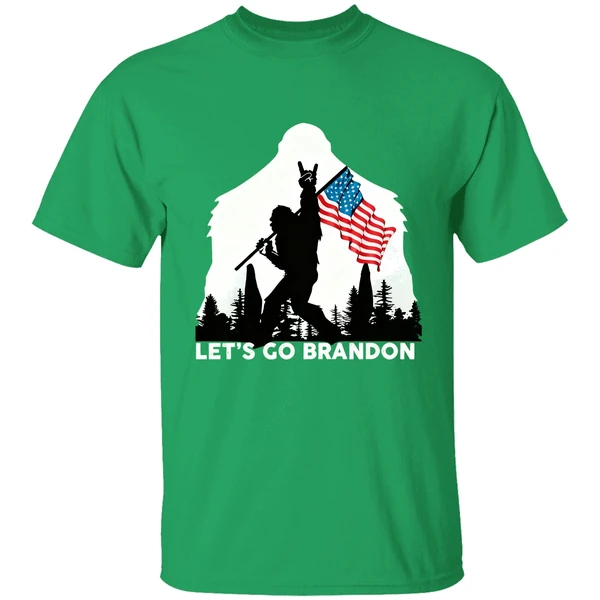 Bigfoot Peace And American Flag Let S Go Brandon Shirt