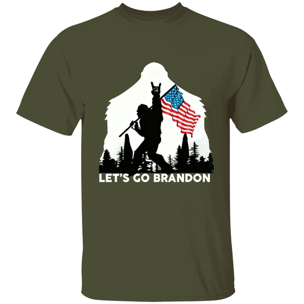 Bigfoot Peace And American Flag Let S Go Brandon Shirt - Image 3