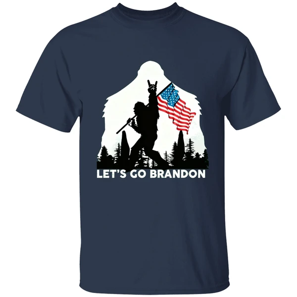 Bigfoot Peace And American Flag Let S Go Brandon Shirt - Image 4