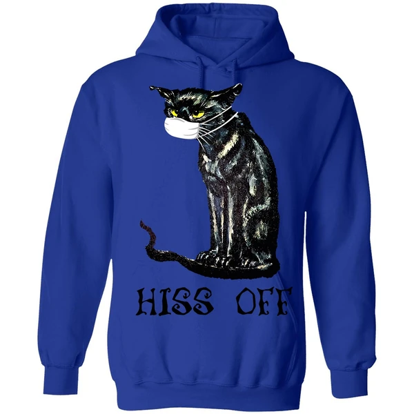Black Cat Covid Hiss Off Hoodie