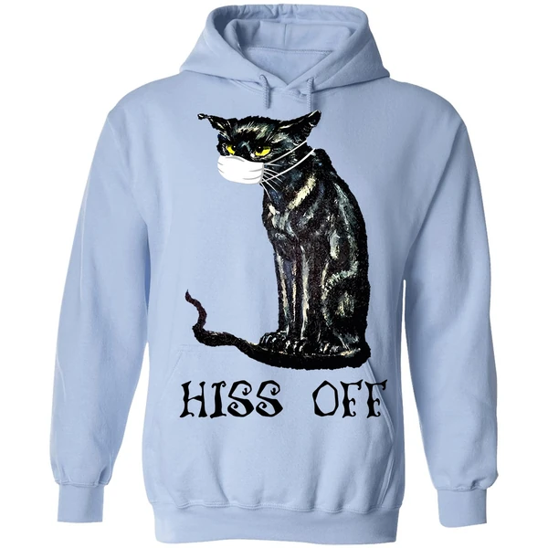 Black Cat Covid Hiss Off Hoodie - Image 3
