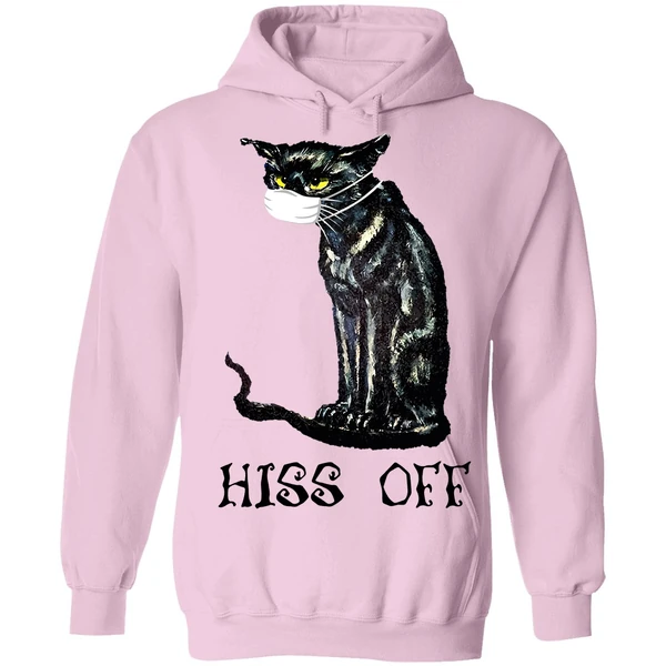 Black Cat Covid Hiss Off Hoodie - Image 4