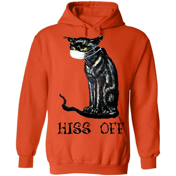 Black Cat Covid Hiss Off Hoodie - Image 5
