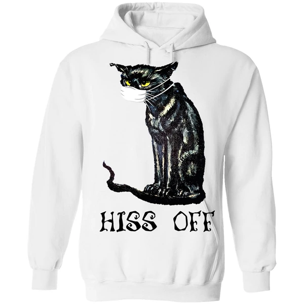 Black Cat Covid Hiss Off Hoodie - Image 6