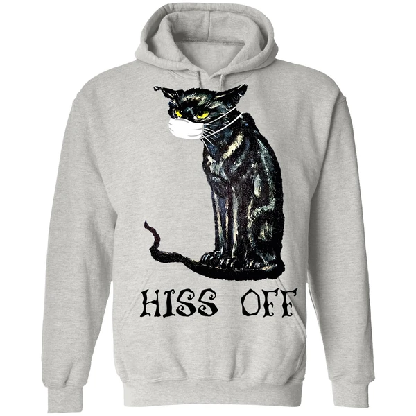 Black Cat Covid Hiss Off Hoodie - Image 7