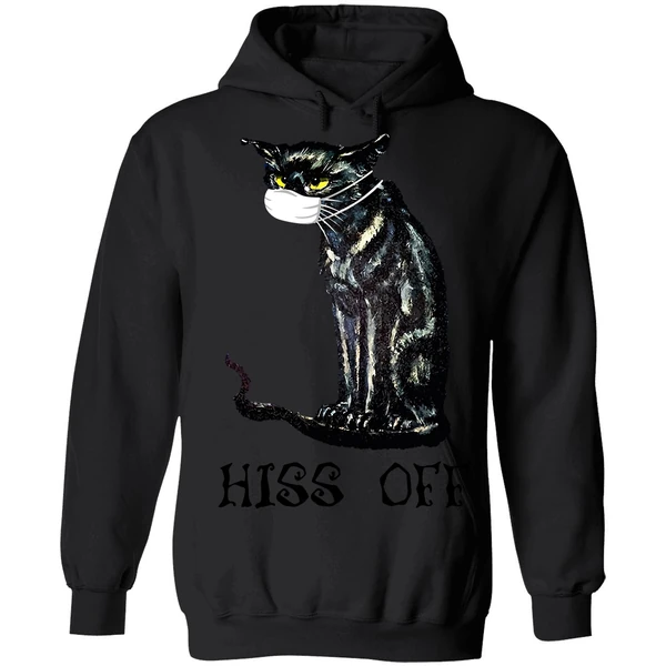 Black Cat Covid Hiss Off Hoodie - Image 8