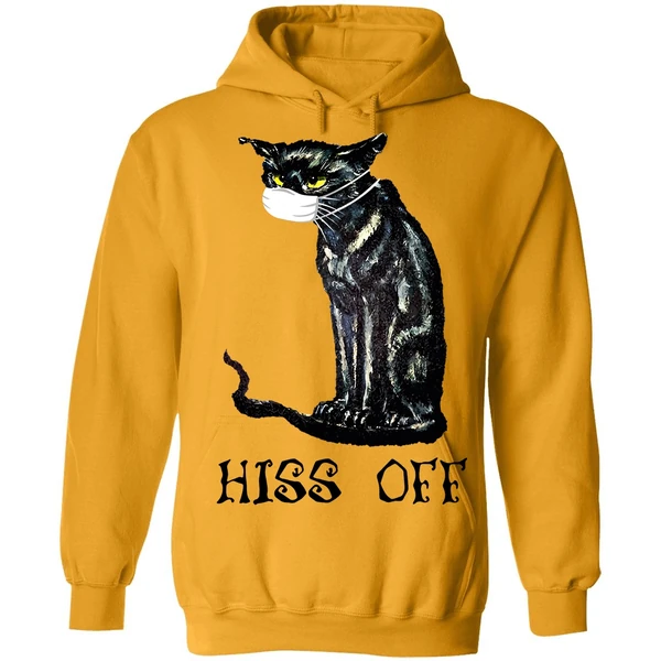 Black Cat Covid Hiss Off Hoodie - Image 9