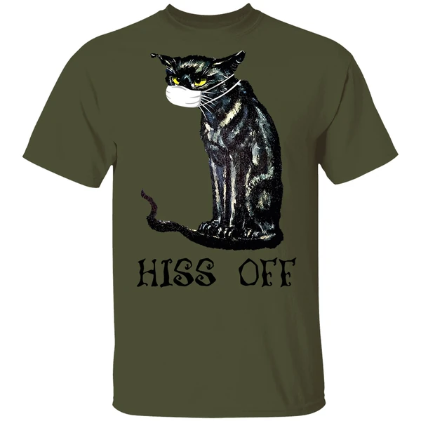 Black Cat Covid Hiss Off Shirt - Image 3