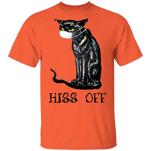 Black Cat Covid Hiss Off Shirt - Image 5
