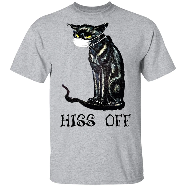 Black Cat Covid Hiss Off Shirt - Image 8