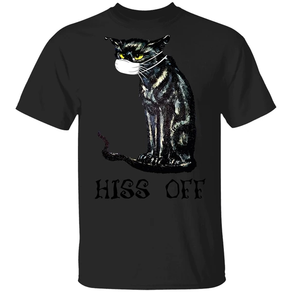 Black Cat Covid Hiss Off Shirt - Image 9