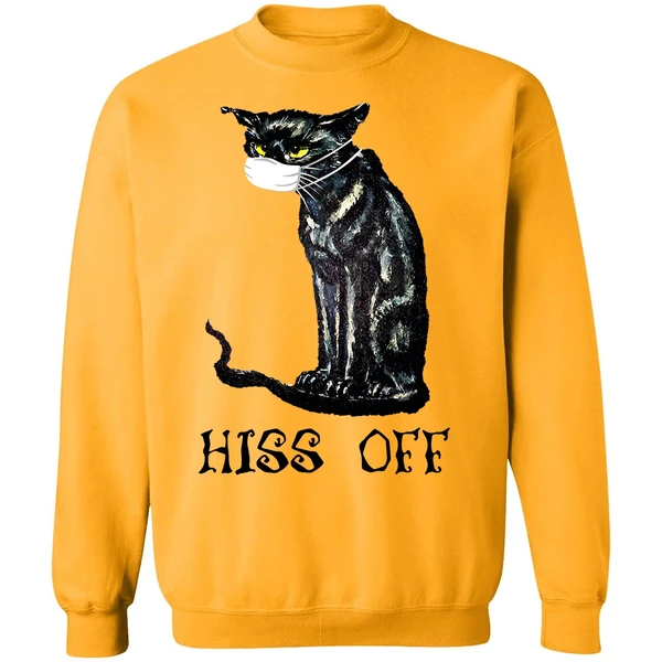 Black Cat Covid Hiss Off Sweatshirt