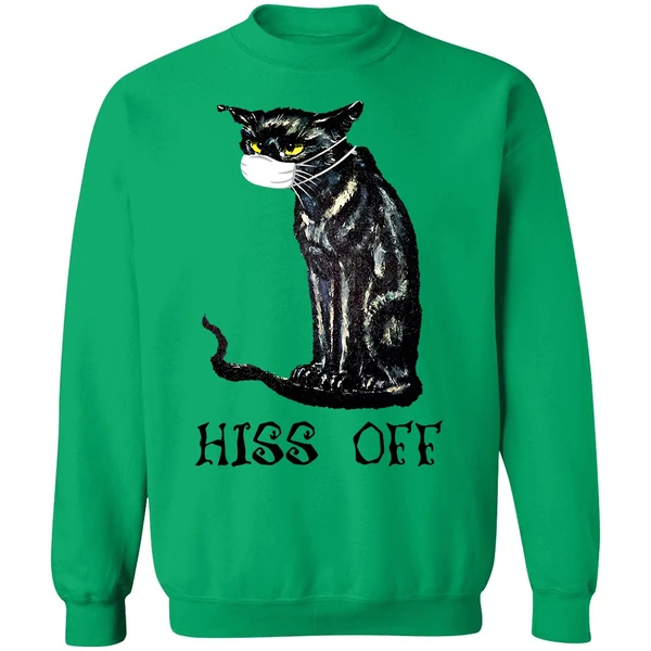 Black Cat Covid Hiss Off Sweatshirt - Image 2