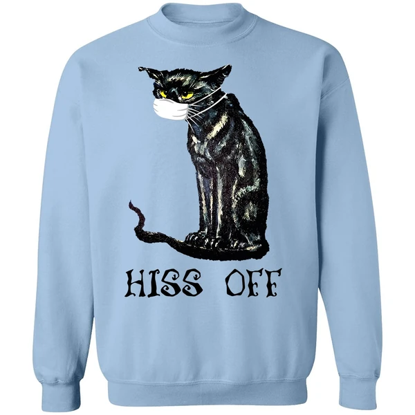 Black Cat Covid Hiss Off Sweatshirt - Image 3