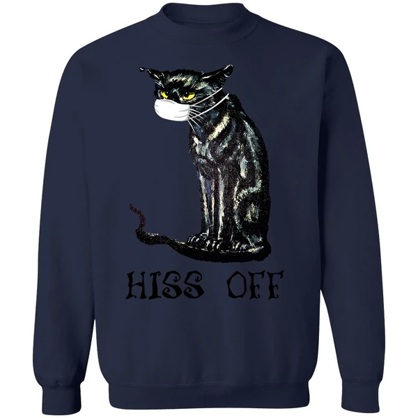 Black Cat Covid Hiss Off Sweatshirt - Image 5