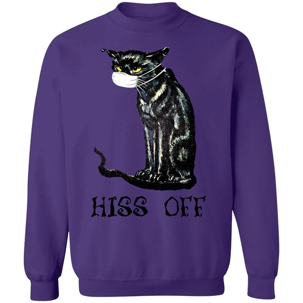 Black Cat Covid Hiss Off Sweatshirt - Image 6