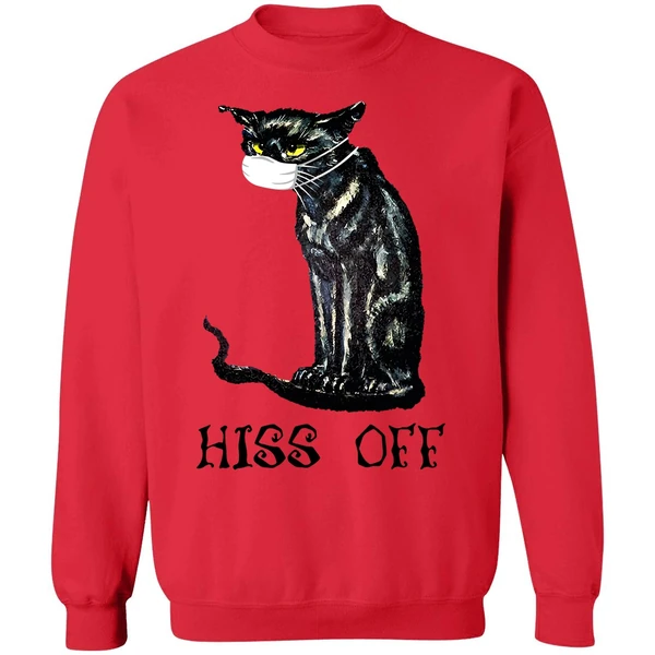 Black Cat Covid Hiss Off Sweatshirt - Image 7