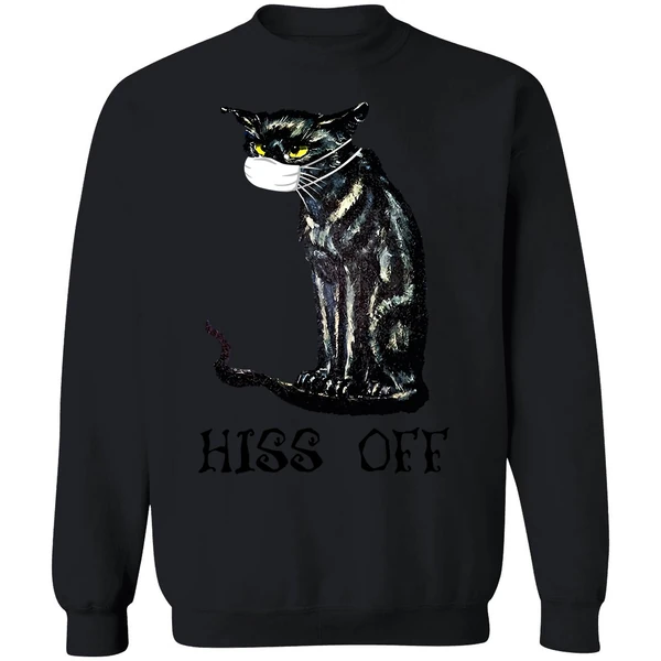 Black Cat Covid Hiss Off Sweatshirt - Image 9