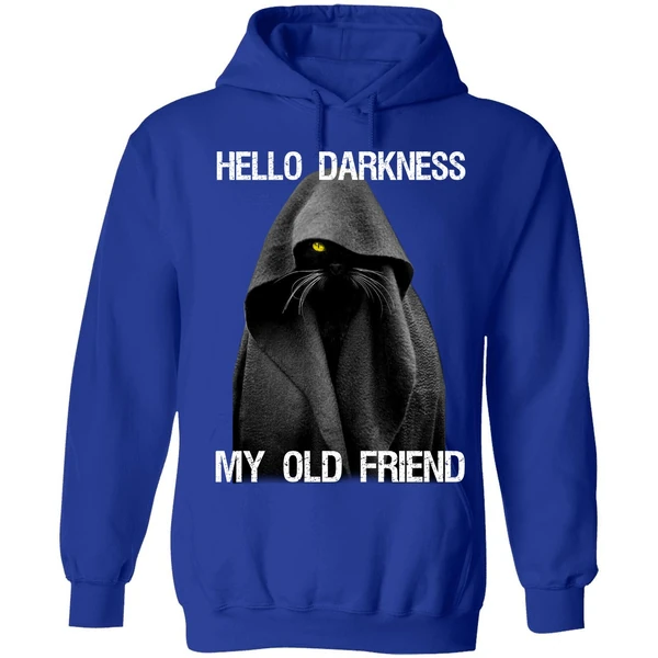 Black Cat Hello Darkness My Old Friend Hoodie