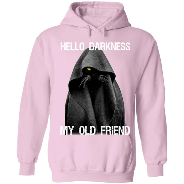 Black Cat Hello Darkness My Old Friend Hoodie - Image 4