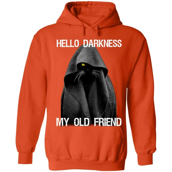 Black Cat Hello Darkness My Old Friend Hoodie - Image 5
