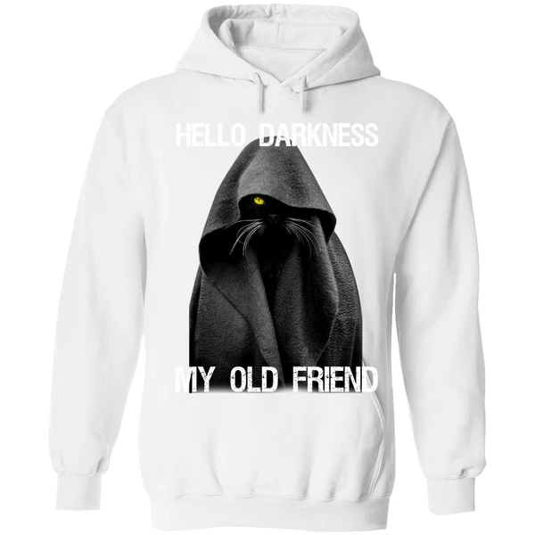 Black Cat Hello Darkness My Old Friend Hoodie - Image 6