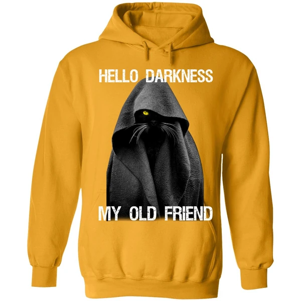 Black Cat Hello Darkness My Old Friend Hoodie - Image 9