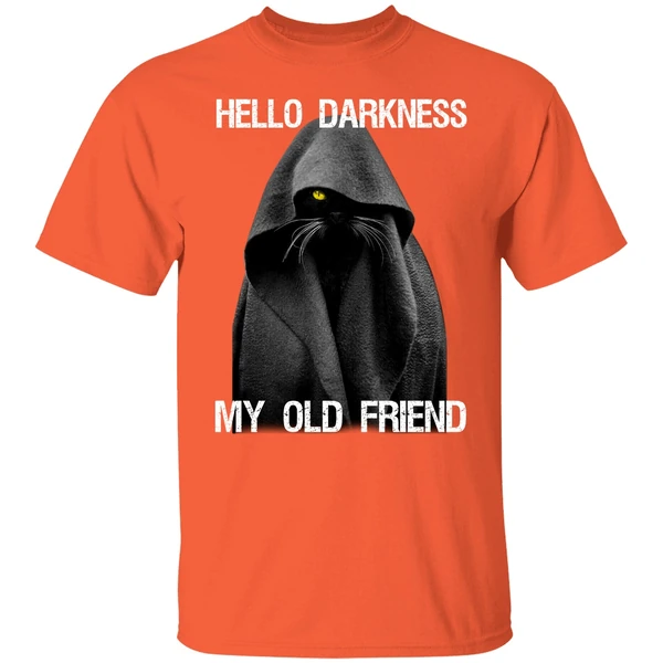Black Cat Hello Darkness My Old Friend Shirt - Image 5