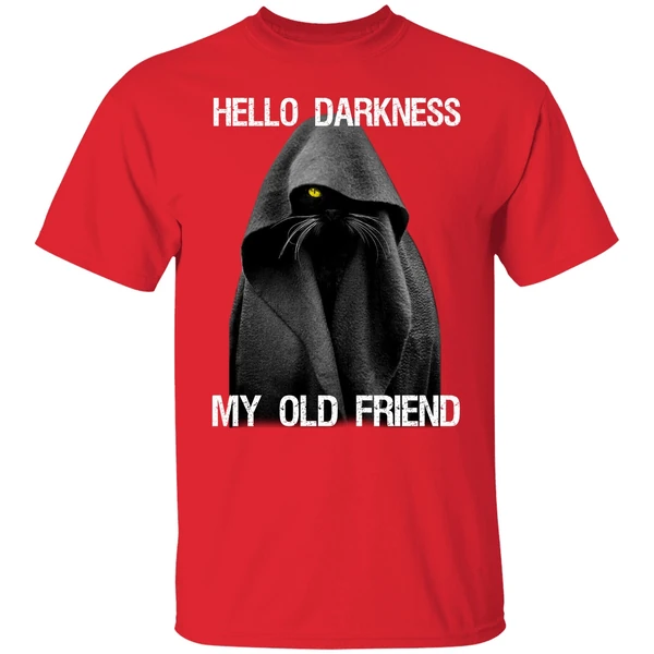 Black Cat Hello Darkness My Old Friend Shirt - Image 6