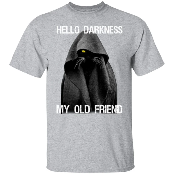 Black Cat Hello Darkness My Old Friend Shirt - Image 8
