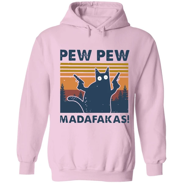 Black Cat Pewpew Madafakas Hoodie - Image 4