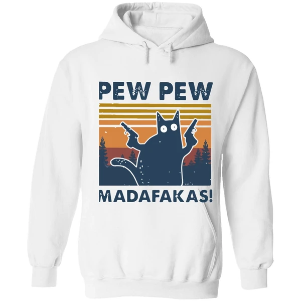 Black Cat Pewpew Madafakas Hoodie - Image 6