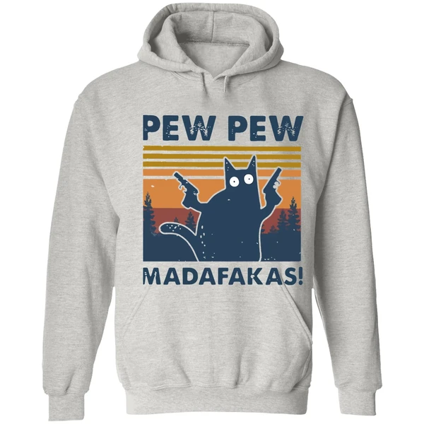 Black Cat Pewpew Madafakas Hoodie - Image 7