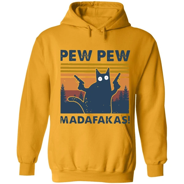 Black Cat Pewpew Madafakas Hoodie - Image 9