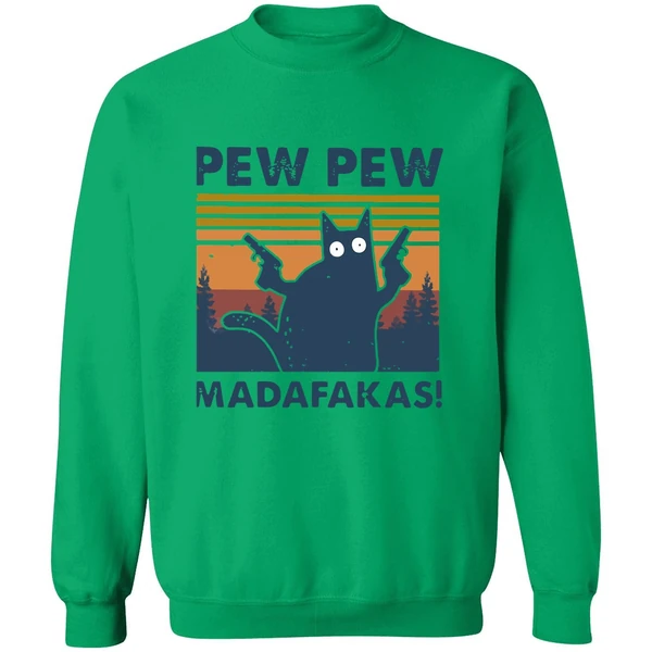 Black Cat Pewpew Madafakas Sweatshirt - Image 2