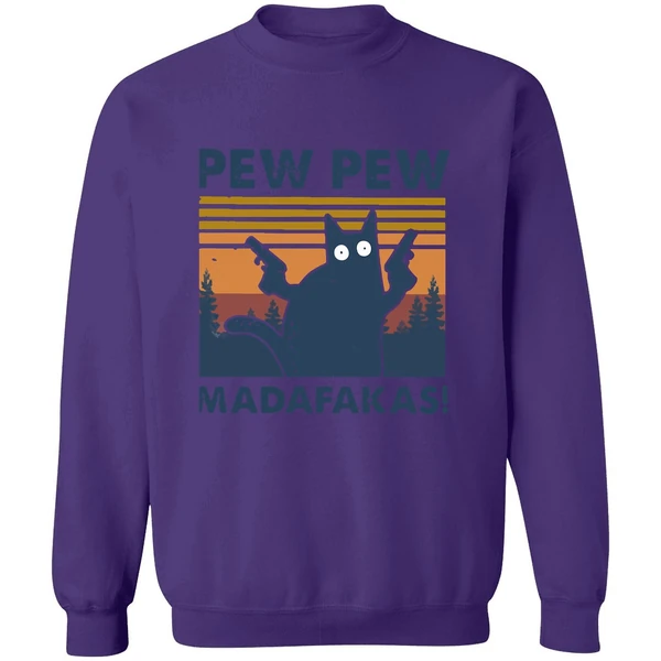 Black Cat Pewpew Madafakas Sweatshirt - Image 6
