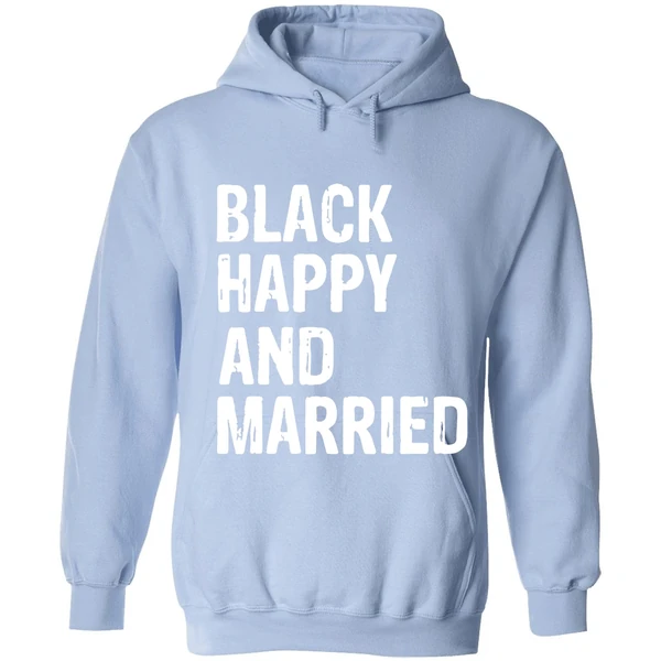 Black Happy And Married Hoodie - Image 3