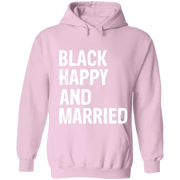 Black Happy And Married Hoodie - Image 4
