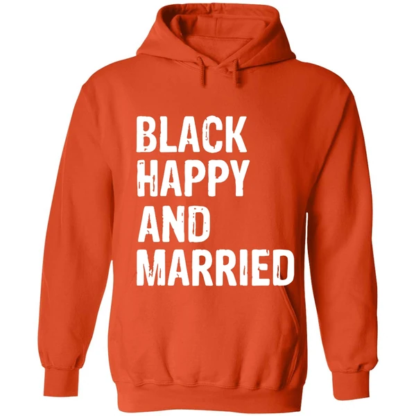 Black Happy And Married Hoodie - Image 5