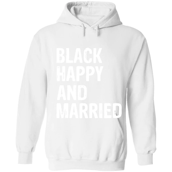 Black Happy And Married Hoodie - Image 6