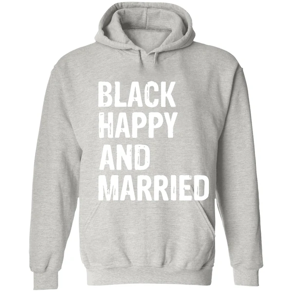 Black Happy And Married Hoodie - Image 7