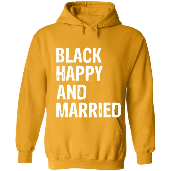 Black Happy And Married Hoodie - Image 9