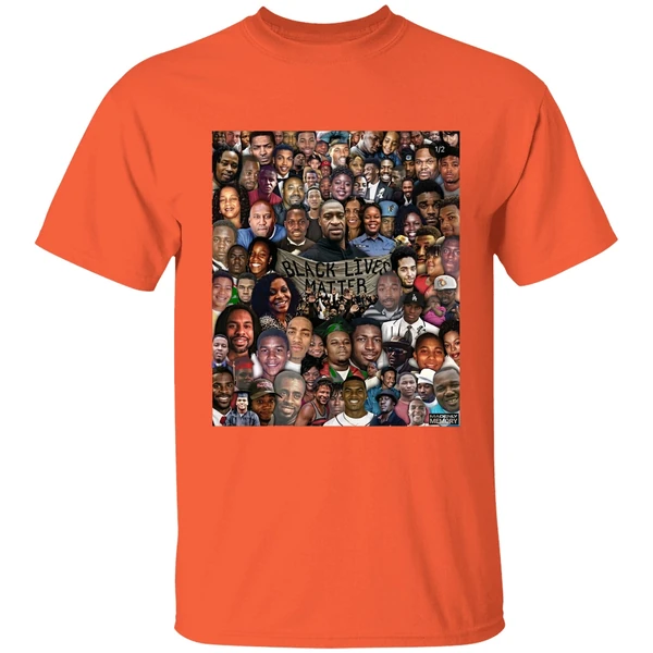 black lives matter with victims shirt orange