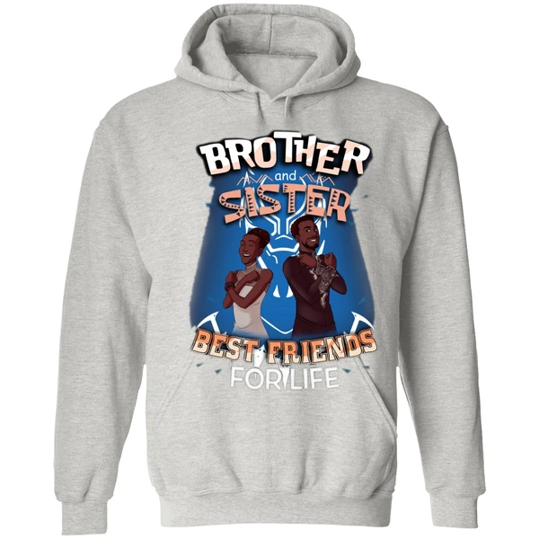Black Panther Brother Sister Best Friends For Life Hoodie - Image 7