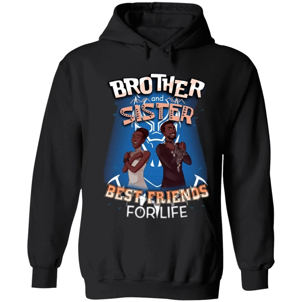 Black Panther Brother Sister Best Friends For Life Hoodie - Image 8