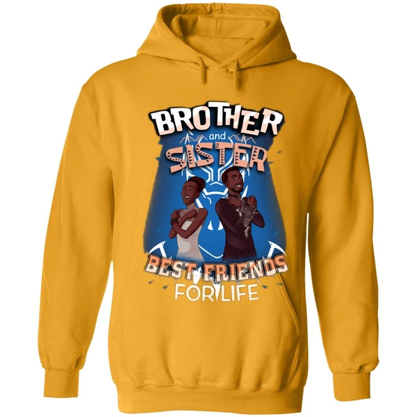 Black Panther Brother Sister Best Friends For Life Hoodie - Image 9