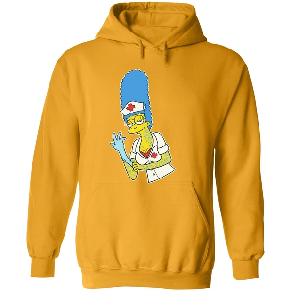 Blink 182 Mark Hoppus Marge Simpsons Nurse Cartoon Character Hoodie